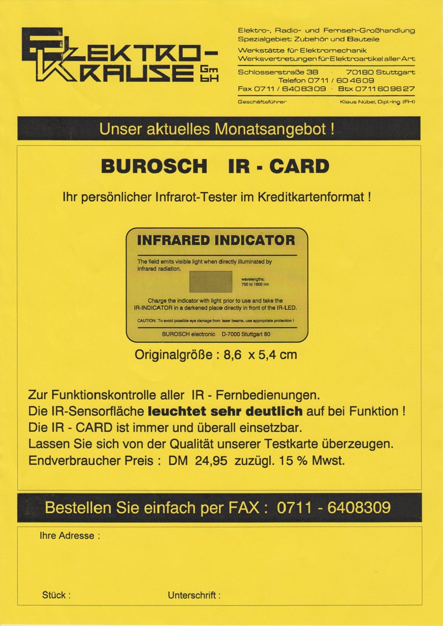 Elektro-Krause GmbH Burosch IR-CARD